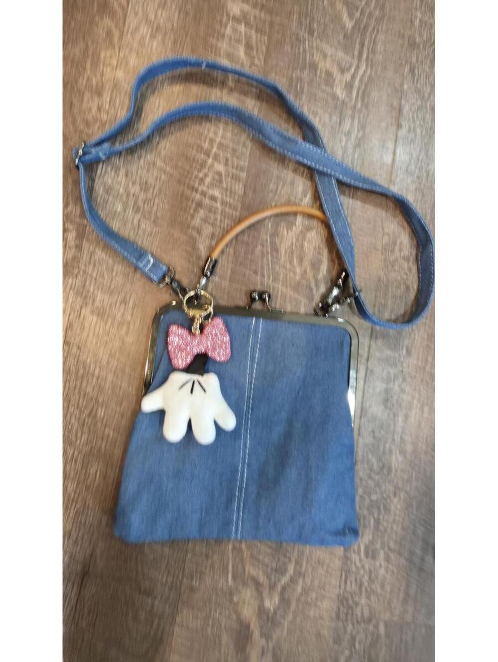 Blue Crossbody Bag Glitter Bow Bag Charm - Picture 3 of 7